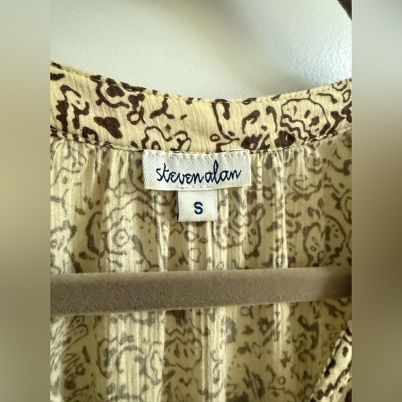 Steve Alan Dress Block Print Cotton Wrap Dress - Picture 3 of 7